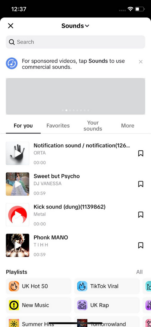 This image shows how users can browse, choose and add sound in TikTok APP
