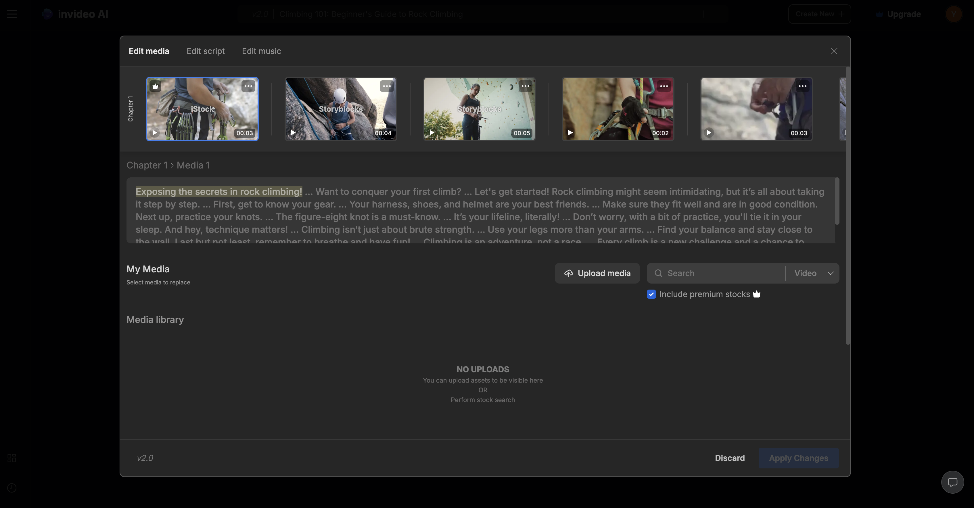 InVideo dashboard, creating videos from prompt