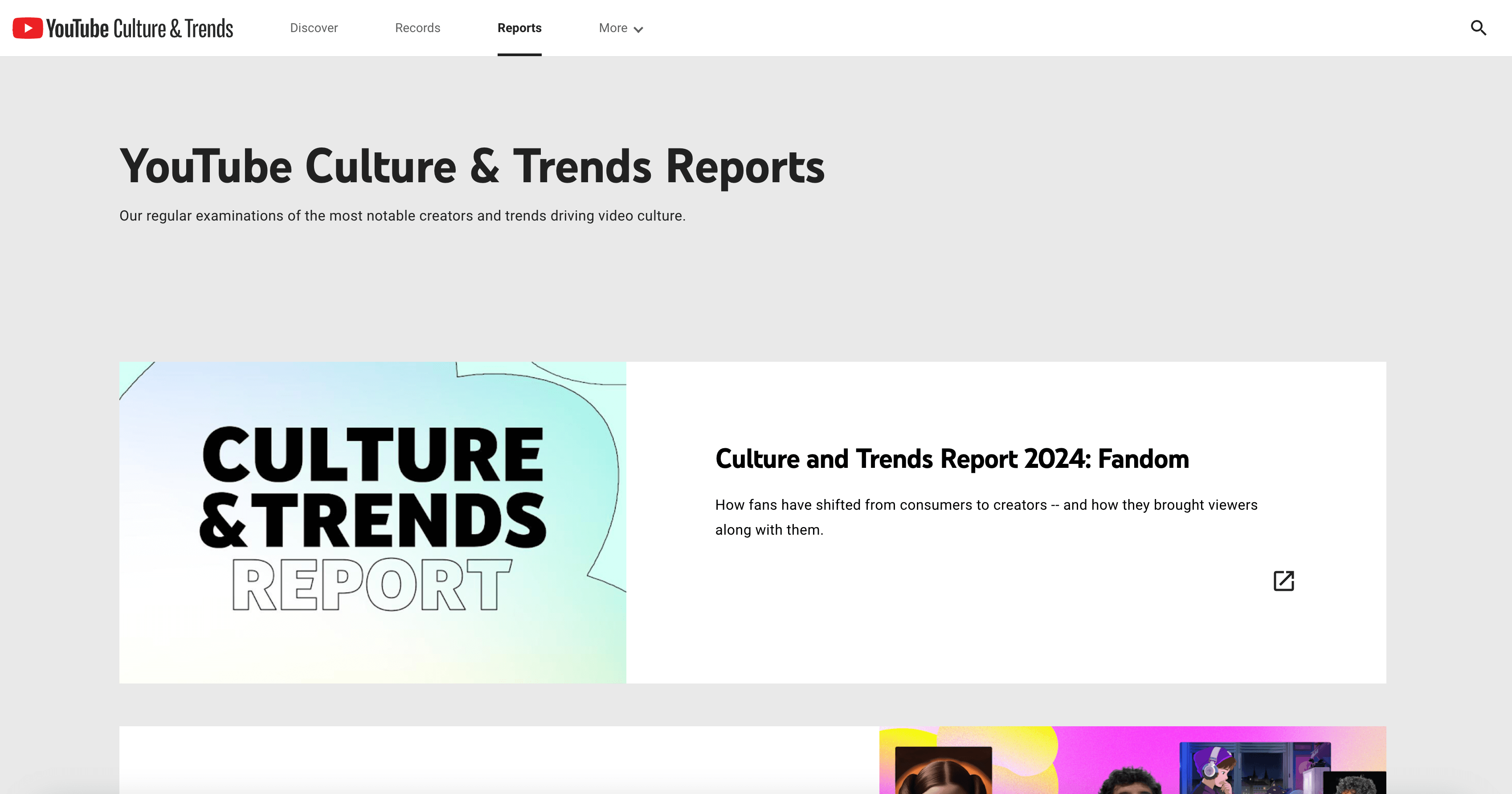 YouTube culture & trend reports