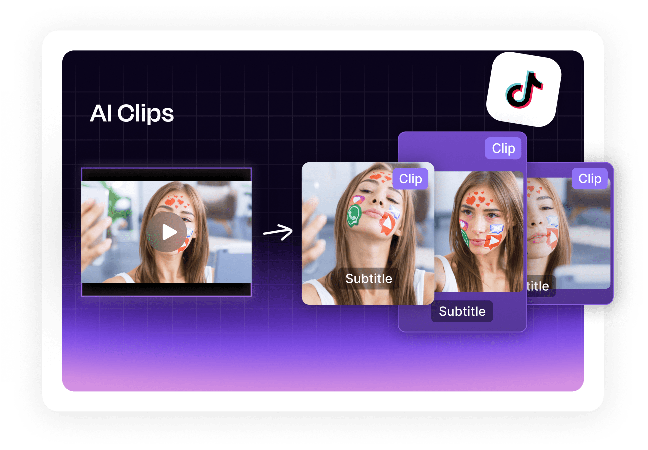 Vizard uses AI to repurpose long form videos into short social ready ones for TikTok.