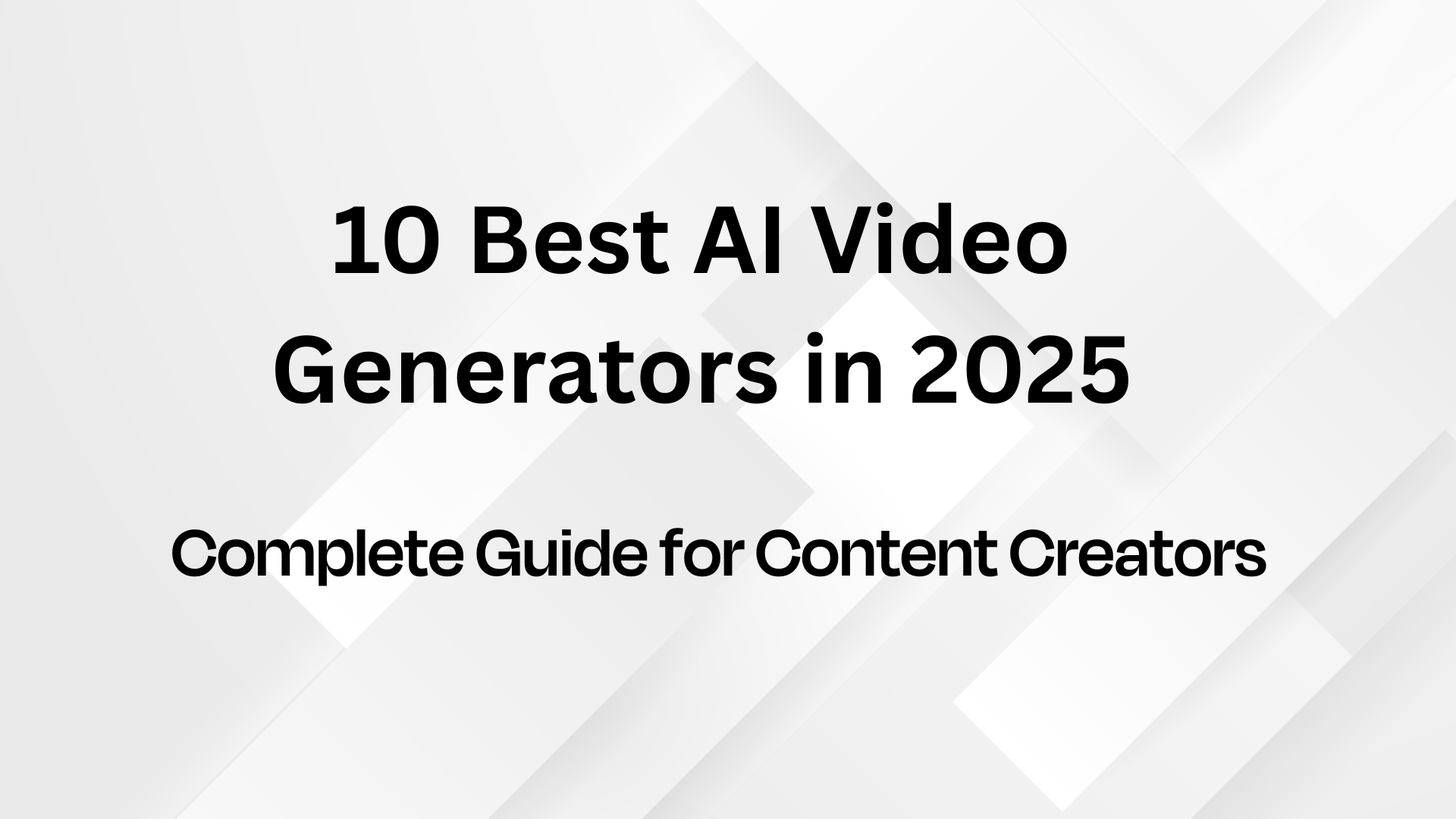 10 Best AI Video Generators in 2025