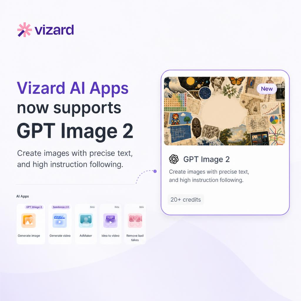 GPT Images 2.0 now on Vizard AI Studio