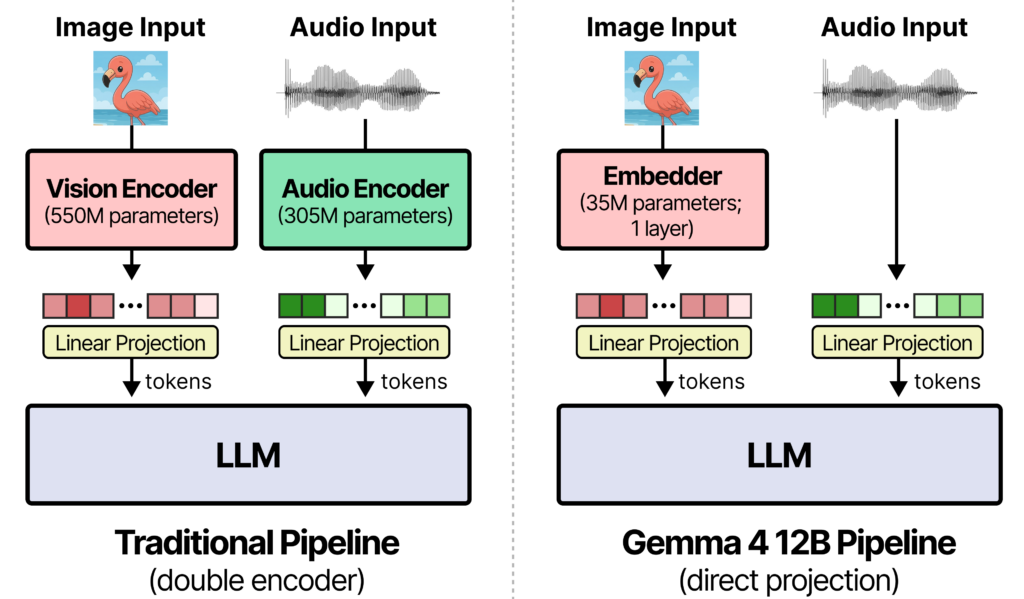 Gemma 4 12B: no encoder