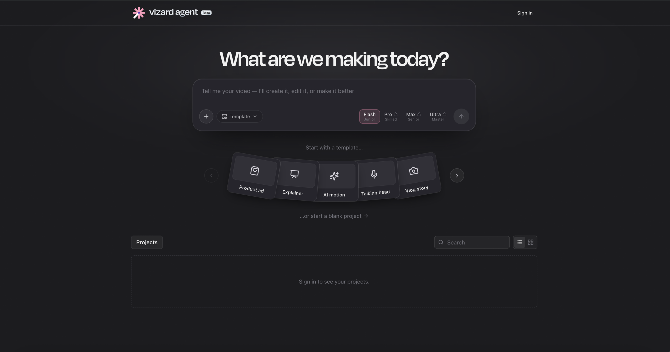 Vizard Agent dashboard
