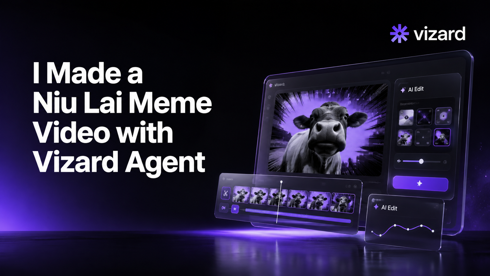I Made a Niu Lai Meme Video with Vizard Agent